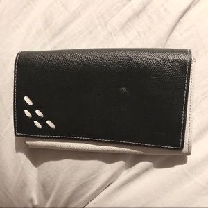 Genuine Italian caviar leather accordion wallet